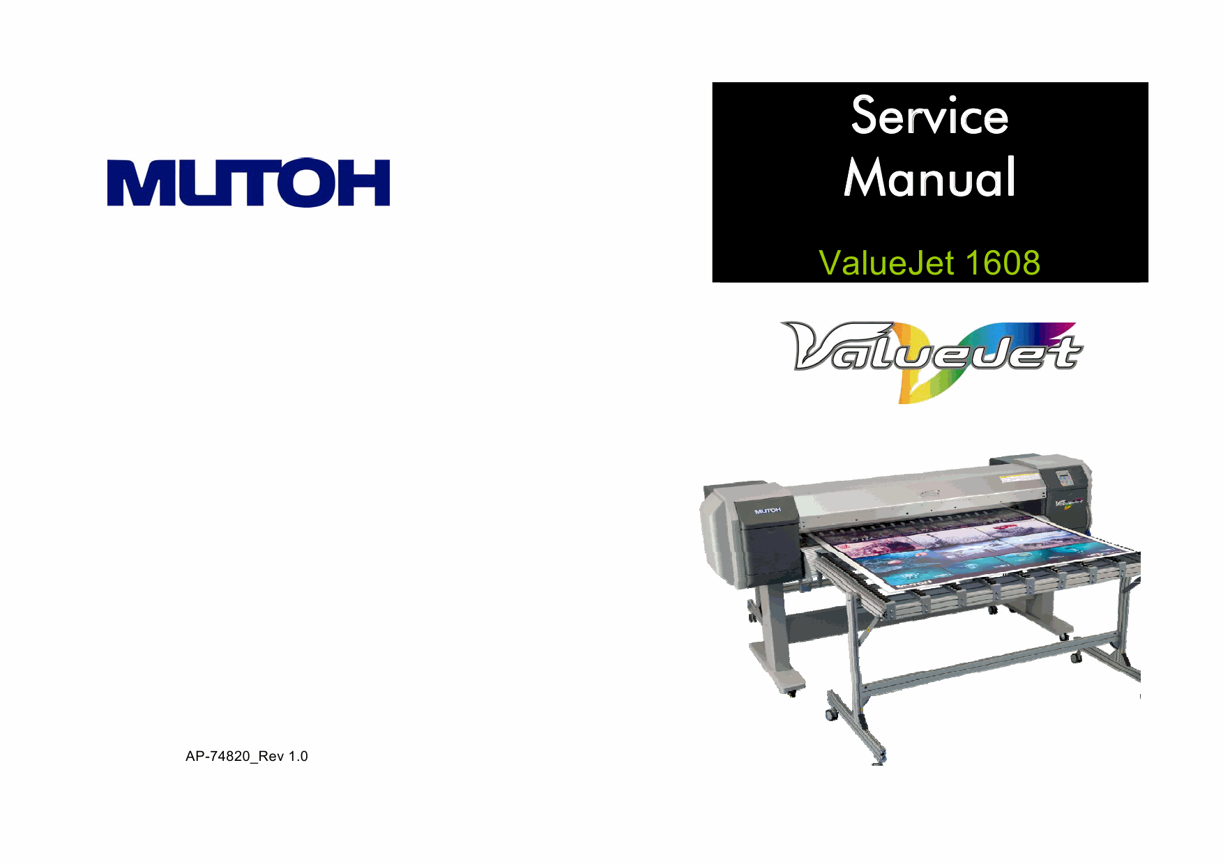 MUTOH ValueJet VJ 1608H HE MAINTENANCE Service and Parts Manual-1